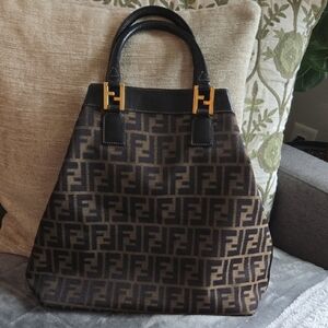 Fendi Black and Brown Tote Bag